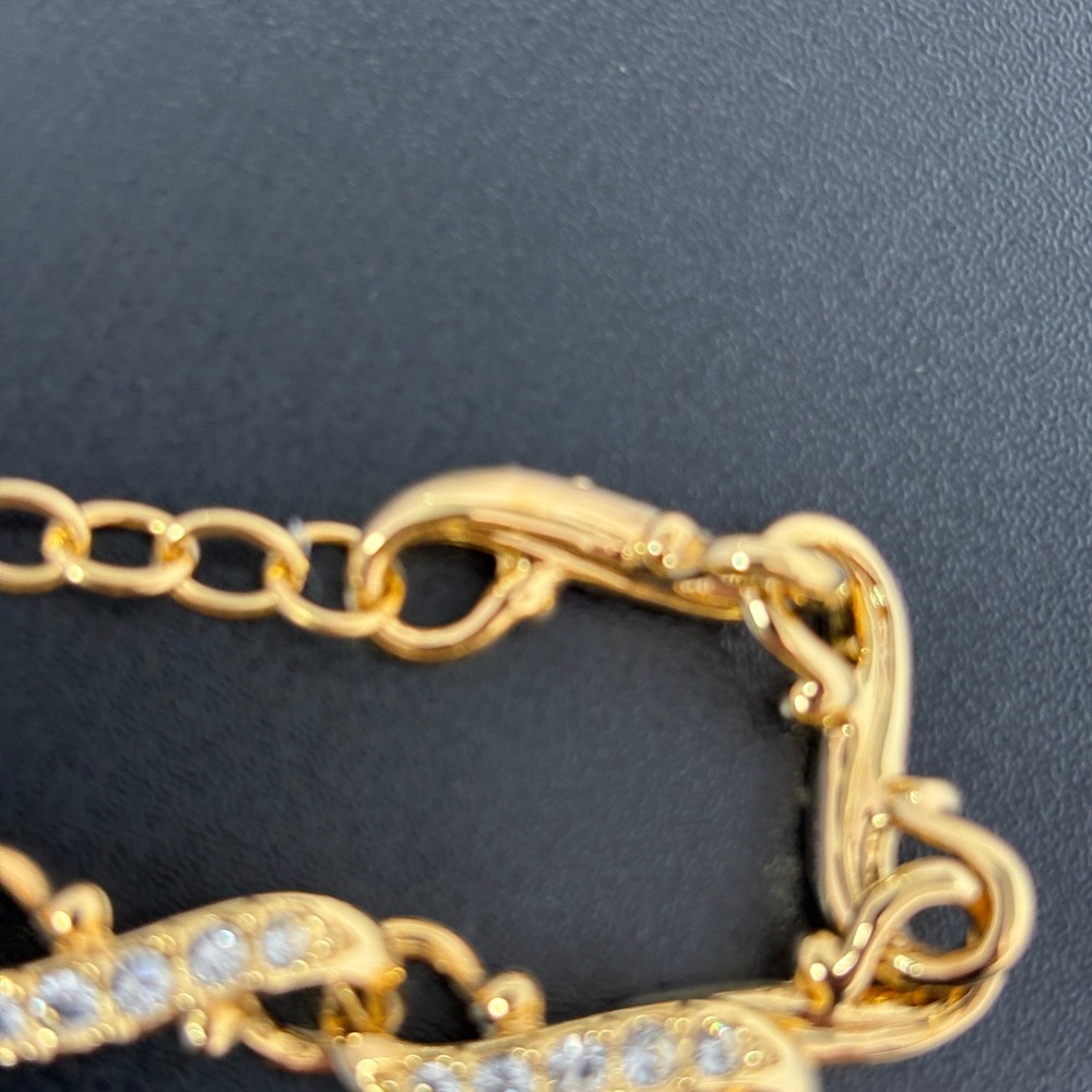 Swarovski Womens Bracelet OS Gold Crystal Link Adjustable NWT Gift Jewelry - Picture 4 of 10